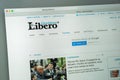 Milan, Italy - August 10, 2017: Libero.it website homepage. Libero logo visible. Royalty Free Stock Photo