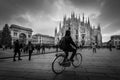 Milan Italy black and white image Royalty Free Stock Photo