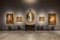 Milan, Italy - Brera antique painting museum. Gallery interior, vintage collection