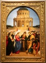 Milan, Italy - Brera antique painting museum. Marriage of the Virgin, by Raffaello Sanzio - Raphael, 1504