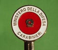 Carabinieri signalling disc in Milan Royalty Free Stock Photo