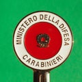 Carabinieri signalling disc in Milan