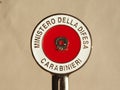 Carabinieri signalling disc in Milan Royalty Free Stock Photo