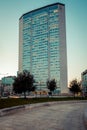 MILAN, ITALY - CIRCA JANUARY 2019: Pirelli skyscraper at Piazza Duca D`Aosta, on the top there is the Jannacci Belvedere