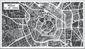 Milan Italy City Map in Retro Style. Outline Map.