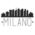 Milan Italy. City Skyline. Silhouette City. Design Vector. Famous Monuments.