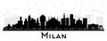 Milan Italy City Skyline Silhouette with Color Buildings Isolated on White Royalty Free Stock Photo