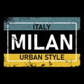 Milan, Italy. City typography lettering design. vector illustration.