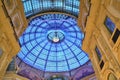 Dome of the Vittorio Emanuele II Gallery decorated with Swarovski crystals for the Christmas holidays.