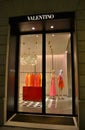 Valentino fashion boutique for women decorated for the Christmas holidays.