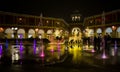 Shopping center `Serravalle Outlet` on Christmas days by night, near Milan, Italy