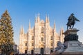 Milan,italy 20 December 2017. Milan square Duomo at Christmas