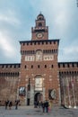 Entrance to the Sforza Castle in Milan, Lombardy