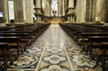 Milan Italy empty church interior ancient medieval monument old architecture background