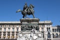 Milan, Italy, Europe, Vittorio Emanuele II di Savoia, Victor Emmanuel II of Savoy, statue, Piazza Duomo, square Royalty Free Stock Photo