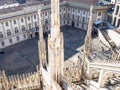 View of Palazzo Reale from Milan Cathedral Royalty Free Stock Photo