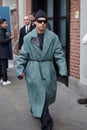 MILAN, ITALY - FEBRUARY 22, 2023: Alex Badia before Fendi fashion show, Milan Fashion Week street style