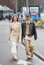 Alice Barbier, Sebastien Roques before Sportmax fashion show, Milan Fashion Week street style
