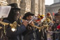 Brass line in parade, Milan