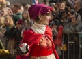 Red lady in parade, Milan