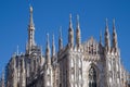 Duomo of Milan, detail of the spiers of the Milan Cathedral