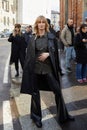 Eva Riccobono before Luisa Spagnoli fashion show, Milan Fashion Week street style