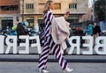 MILAN, Italy: 20 February 2019:Fashion blogger street style outfit Royalty Free Stock Photo