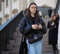 MILAN, Italy: 20 February 2020: Fashion blogger street style outfit during Milano fashion week