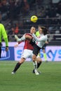 Andrea Pirlo and Slatan Ibrahimovic in action during the match