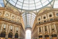 Milan, Italy - February 15, 2023: Interior of the Galleria Victor Emanuele II in Piazza del Duomo Royalty Free Stock Photo