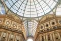 Milan, Italy - February 15, 2023: Interior of the Galleria Victor Emanuele II in Piazza del Duomo Royalty Free Stock Photo