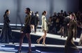 MILAN, ITALY - FEBRUARY 24: Models walk the runway finale at the Tods fashion show during the Milan Fashion Week