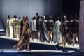 MILAN, ITALY - FEBRUARY 24: Models walk the runway finale at the Tods fashion show during the Milan Fashion Week