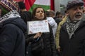 Milan, Italy - February 24, 2024: Pro-Palestine protest march and rally in Milan