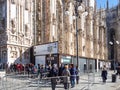Queue for entrance in Milan Cathedral in morning