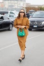 MILAN, ITALY - FEBRUARY 23, 2023: Tamara Kalinic before Prada fashion show, Milan Fashion Week street style