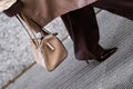 Milan, Italy - February, 21, 2024: woman wears Fendi Origami, fashion blogger outfit details