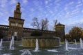 Milan, Italy: the fountain known as Torta degli Sposi Royalty Free Stock Photo