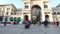 03.03.2021 Milan Italy - Hyperlapse with camera rotation in Milan`s Duomo square - wide angle view