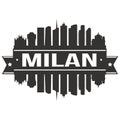 Milan Italy Italia Euro Europe Icon Vector Art Design Skyline Flat City Silhouette Editable Template