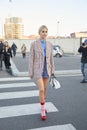 Caroline Daur before Prada fashion show, Milan Fashion Week street style