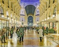 Vittorio Emanuele II Gallery at Night, Milan Royalty Free Stock Photo