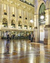 Vittorio Emanuele II Gallery at Night, Milan Royalty Free Stock Photo