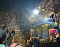 Italian popular rapper Caparezza is singing during the New Year`s concert.