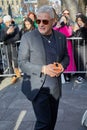 Roberto Baggio before Emporio Armani fashion show, Milan Fashion Week street style Royalty Free Stock Photo