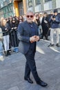 Roberto Baggio before Emporio Armani fashion show, Milan Fashion Week street style