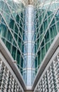 Architectural detail of the modern glass Lombardy Building Palazzo Lombardia, a 161 m tall