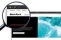 Milan, Italy - July 17, 2023: BlackRock logo on the website homepage.