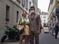 Milan, Italy: 15 July 2020: Bloggers Marco Fantini, and Beatrice Valli posing