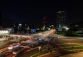 Milan/Italy- July 10, 2016: busy night traffic at the new Porta Nuova business district